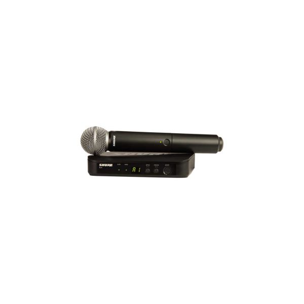 Shure BLX24R/SM58-H11 Wireless Rackmount Vocal Mic System with Receiver & Handheld Mic - 572-596 MHz