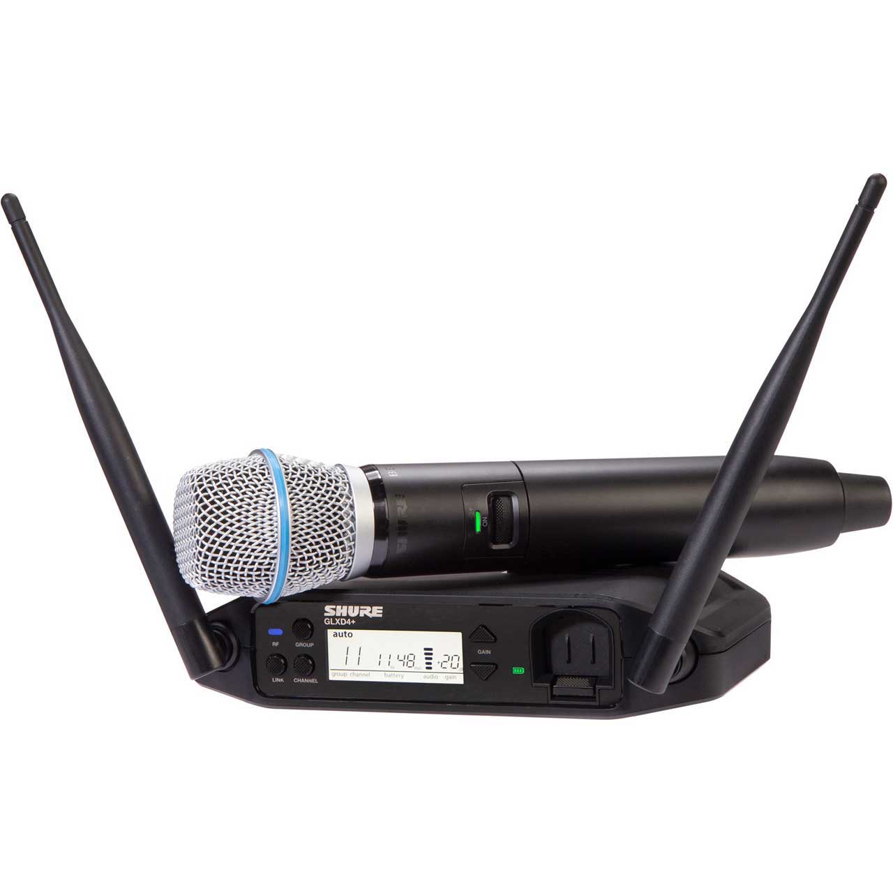 Shure GLXD24+ Dual-Band Wireless Vocal System with BETA87A Microphone & SB904 Li-Ion Battery - Z3 2.4 & 5.8GHz