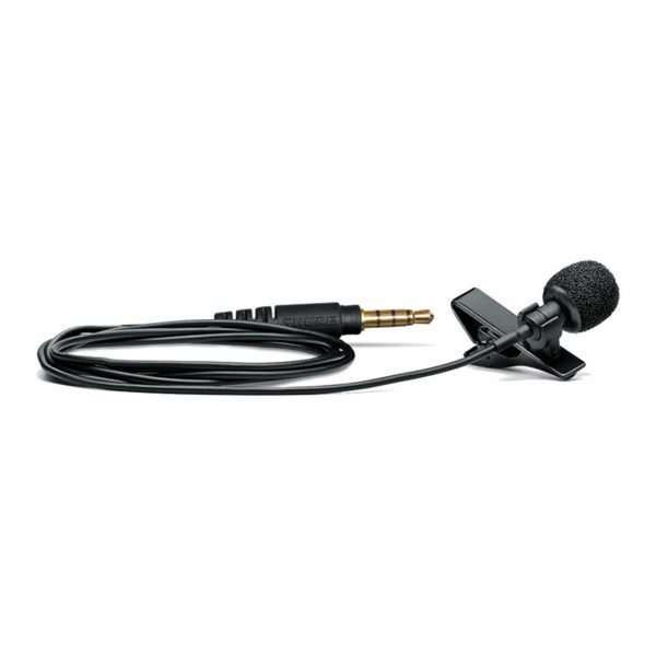 Shure MVL-3.5MM Clip-on Microphone with ShurePlus MOTIV Audio App - Black