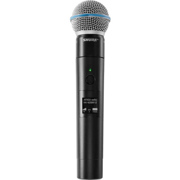 Shure Microflex MXW neXt 2 MXW2X/BETA58 Handheld Transmitter with BETA58 Mic Cartridge - 1920-1930Mhz