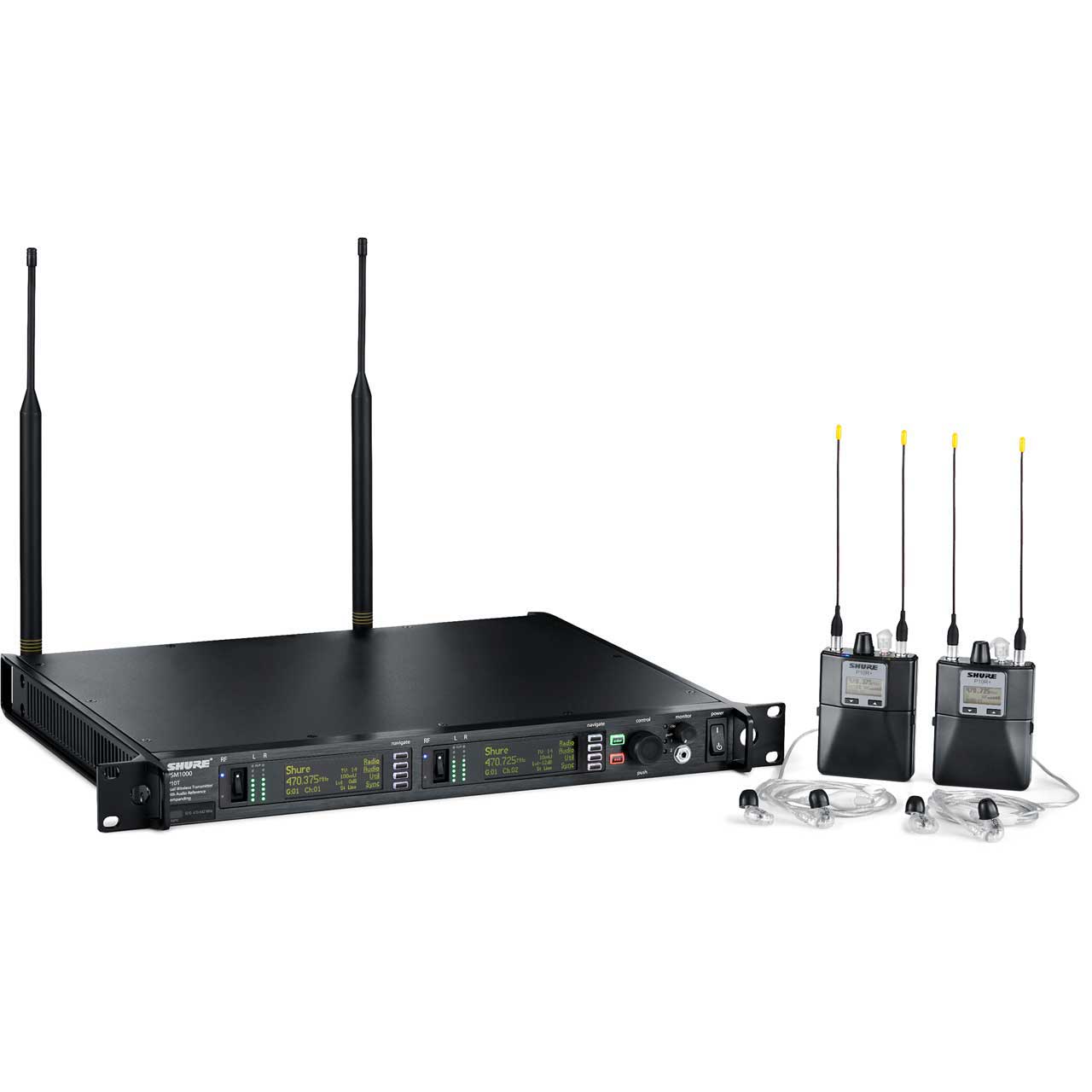 Shure P10TR+425CL-G PSM1000 Personal Monitor System w/Dual Transmitter/2 Diversity Bodypack Receivers & 2 SE425 Earphone