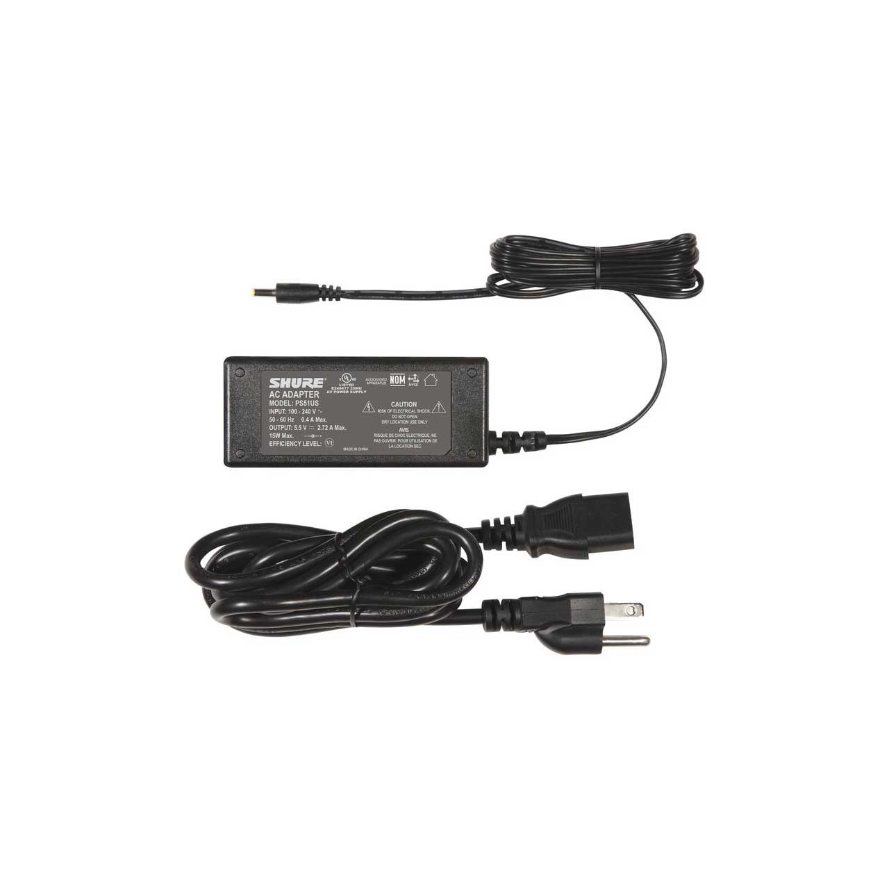 Shure PS51US 100 - 240 VAC Power Supply for 2 Bay Portable Battery Charger