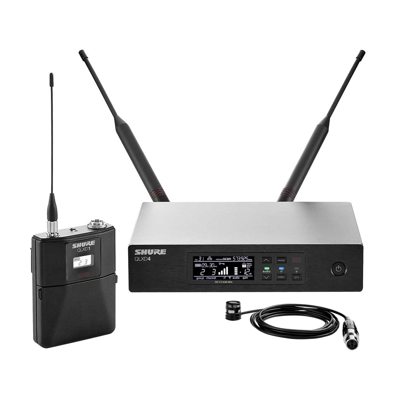 Shure QLXD14/85-V50 WL185m Lavalier Microphone System 174MHz - 216MHz