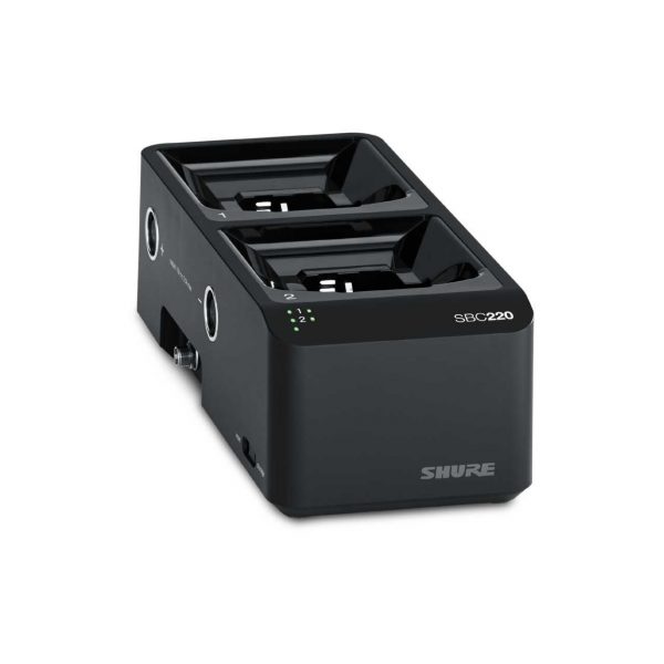 Shure SBC220-US 2-Bay Networked Docking Charger Station for SB900 Batteries & Select TX/RX with PS60 US Power Supply