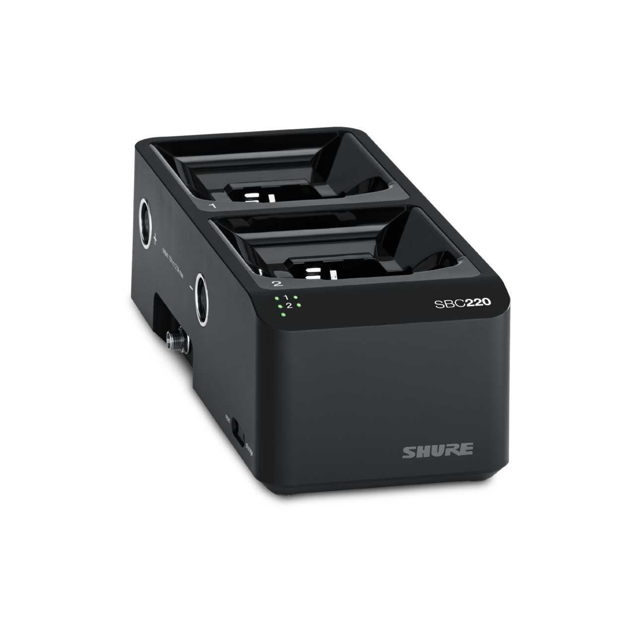 Shure SBC220-US 2-Bay Networked Docking Charger Station for SB900 Batteries & Select TX/RX with PS60 US Power Supply