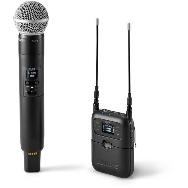 Shure SLXD25/SM58-H55 Portable Digital Wireless System - SLXD2 Tx - SM58 Cardioid Mic - SLXD5 1-Ch Rx - 514-558MHz