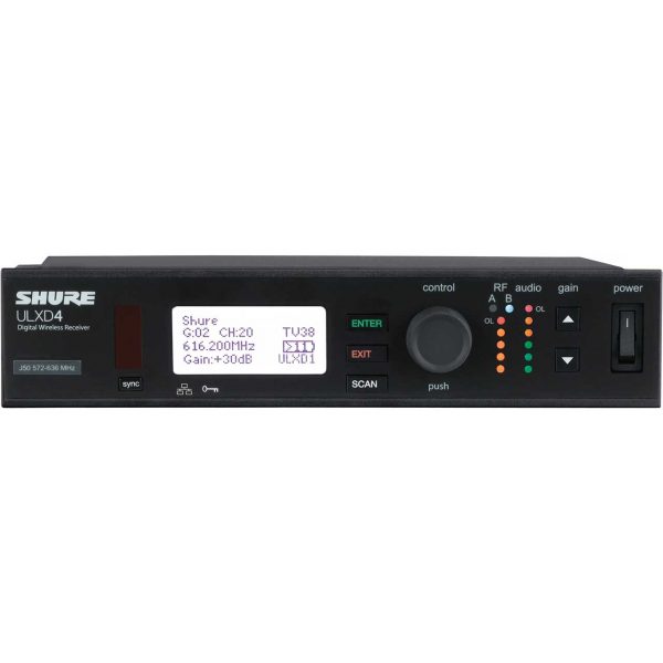 Shure ULXD4 Single Digital Wireless Receiver - J50A Band - 572.125 - 615.850MHz