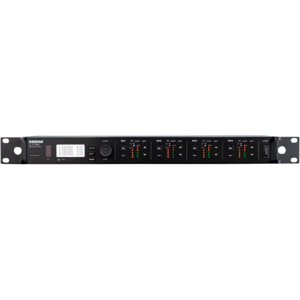 Shure ULXD4QGV Digital 4-Ch Wireless Receiver with 256-bit AES Encryption for Corporate/Education/Gov - G57 470-608MHz